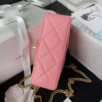 Chanel AS3829 Mini Flap Chain Bag Pink Calfskin Gold