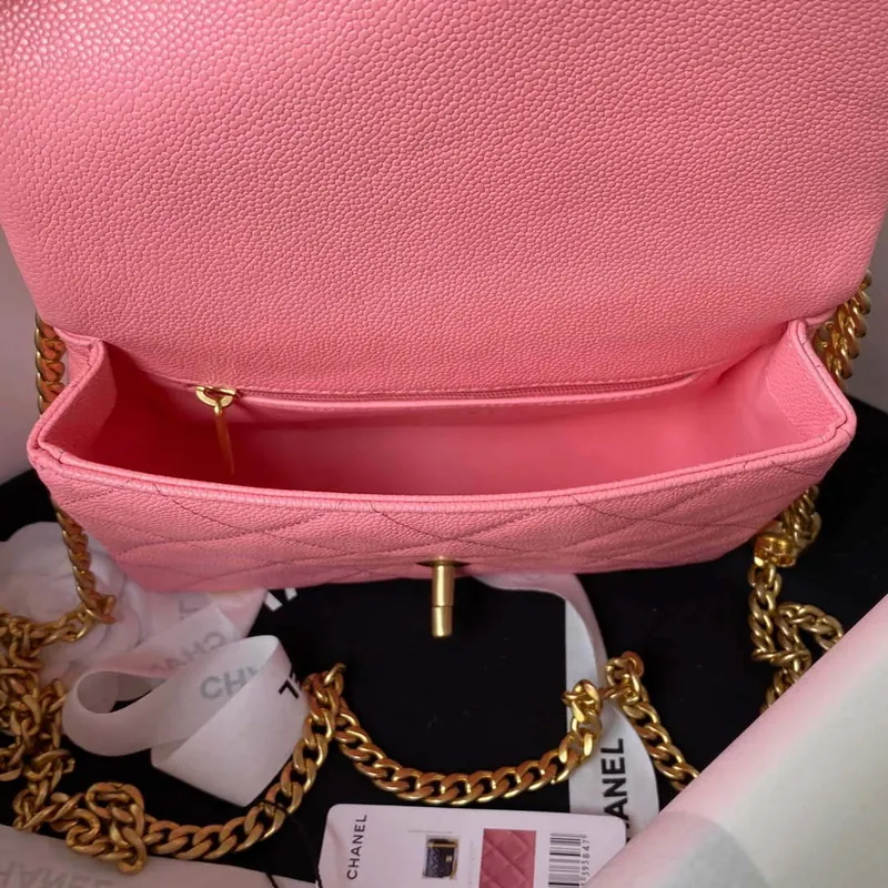 Chanel AS3829 Mini Flap Chain Bag Pink Calfskin Gold