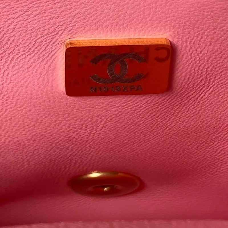 Chanel AS3829 Mini Flap Chain Bag Pink Calfskin Gold