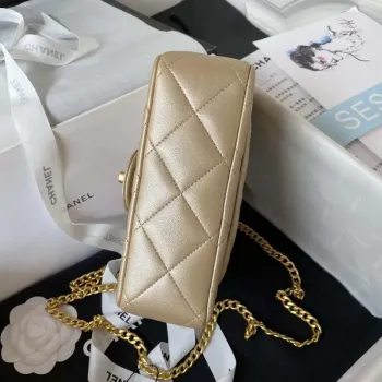 Chanel AS3829 Mini Flap Chain Bag Gold Lambskin Gold