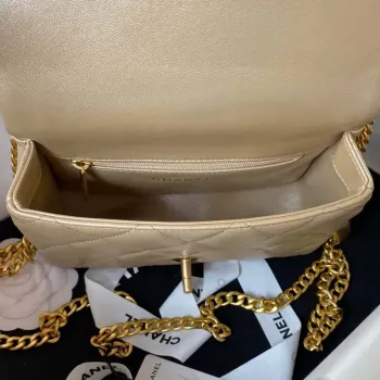 Chanel AS3829 Mini Flap Chain Bag Gold Lambskin Gold