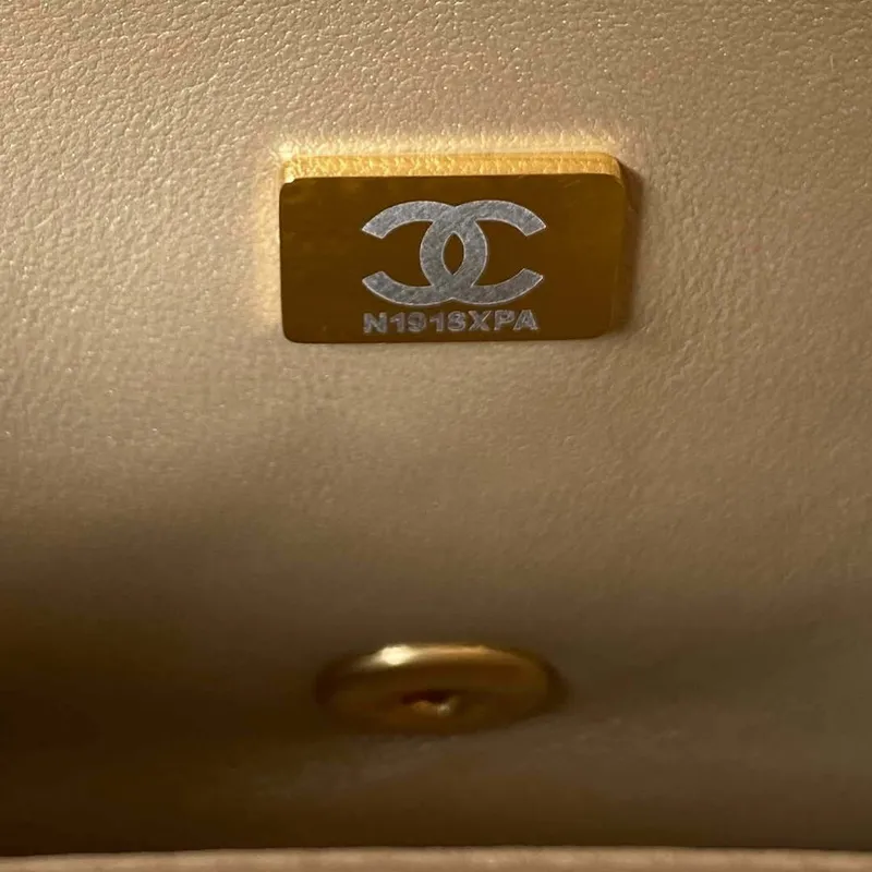Chanel AS3829 Mini Flap Chain Bag Gold Lambskin Gold