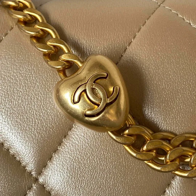 Chanel AS3829 Mini Flap Chain Bag Gold Lambskin Gold