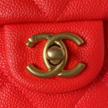 Chanel AS3829 Mini Flap Chain Bag Red Calfskin Gold