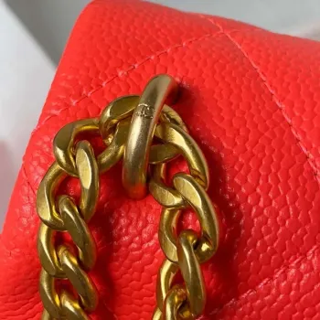 Chanel AS3829 Mini Flap Chain Bag Red Calfskin Gold