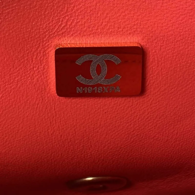 Chanel AS3829 Mini Flap Chain Bag Red Calfskin Gold