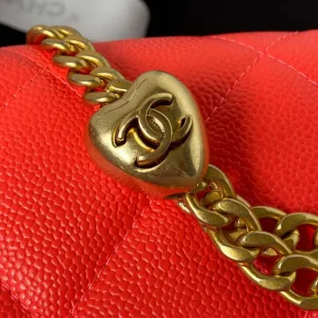 Chanel AS3829 Mini Flap Chain Bag Red Calfskin Gold
