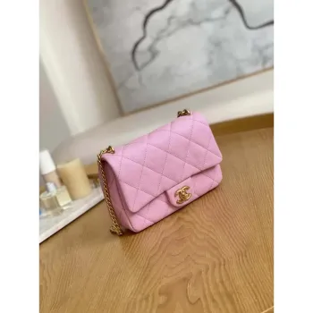 Chanel AS3829 Mini Flap Chain Bag Light Pink Calfskin Gold