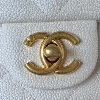 Chanel AS3829 Mini Flap Chain Bag White Calfskin Gold