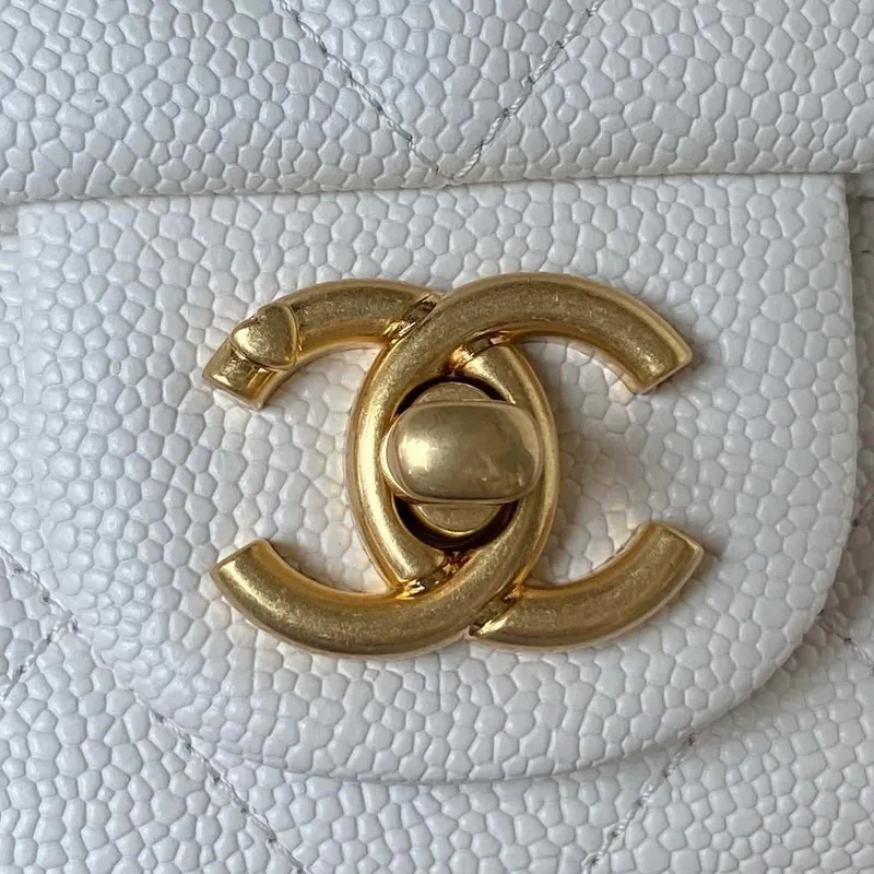 Chanel AS3829 Mini Flap Chain Bag White Calfskin Gold