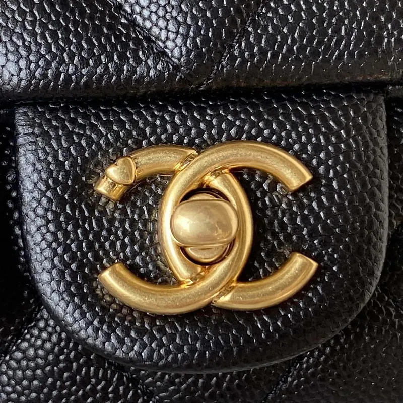 Chanel AS3829 Mini Flap Chain Bag Black Calfskin Gold