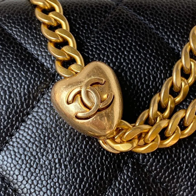 Chanel AS3829 Mini Flap Chain Bag Black Calfskin Gold