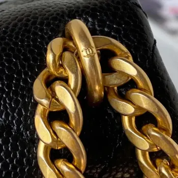 Chanel AS3829 Mini Flap Chain Bag Black Calfskin Gold