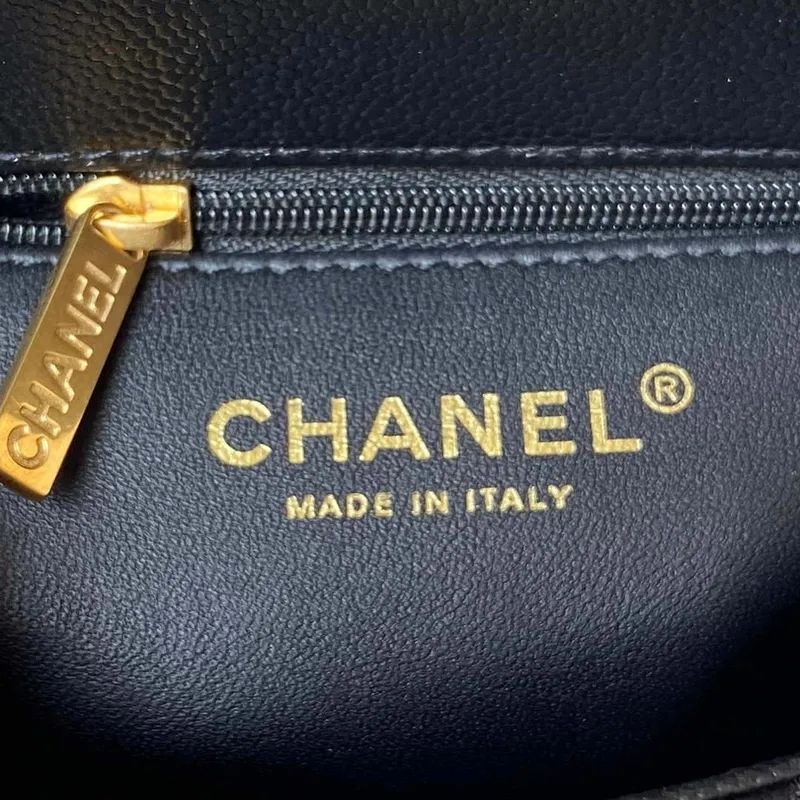 Chanel AS3829 Mini Flap Chain Bag Black Calfskin Gold