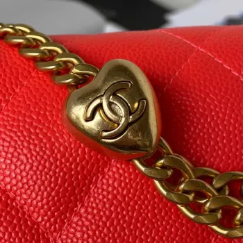 Chanel AS3828 Mini Flap Chain Bag Red Calfskin Gold
