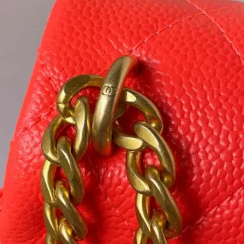 Chanel AS3828 Mini Flap Chain Bag Red Calfskin Gold