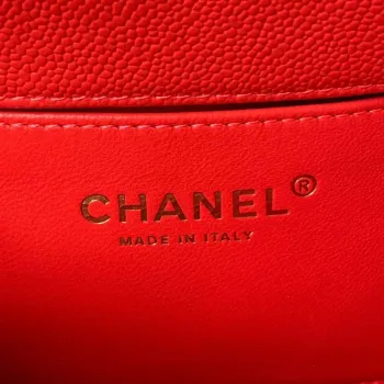 Chanel AS3828 Mini Flap Chain Bag Red Calfskin Gold