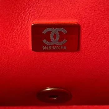 Chanel AS3828 Mini Flap Chain Bag Red Calfskin Gold