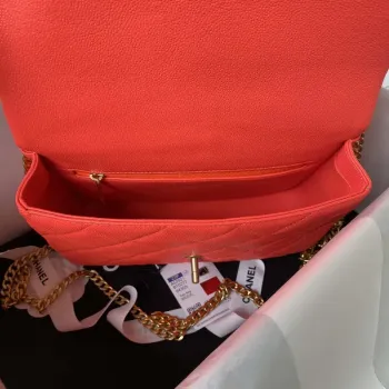 Chanel AS3921 Flap Chain Bag Red Calfskin Gold