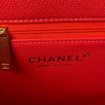 Chanel AS3921 Flap Chain Bag Red Calfskin Gold