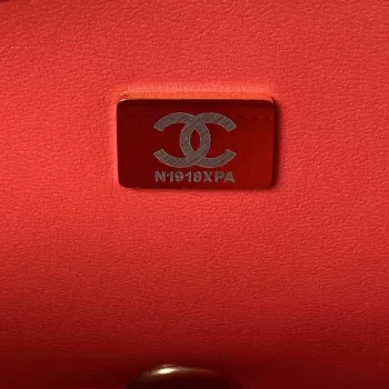 Chanel AS3921 Flap Chain Bag Red Calfskin Gold