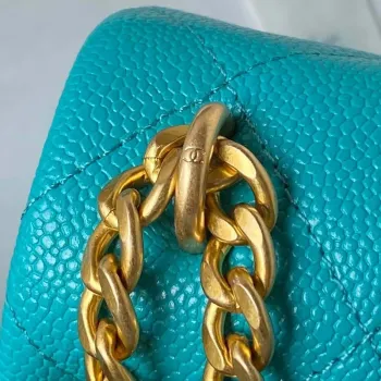 Chanel AS3921 Flap Chain Bag Blue Calfskin Gold