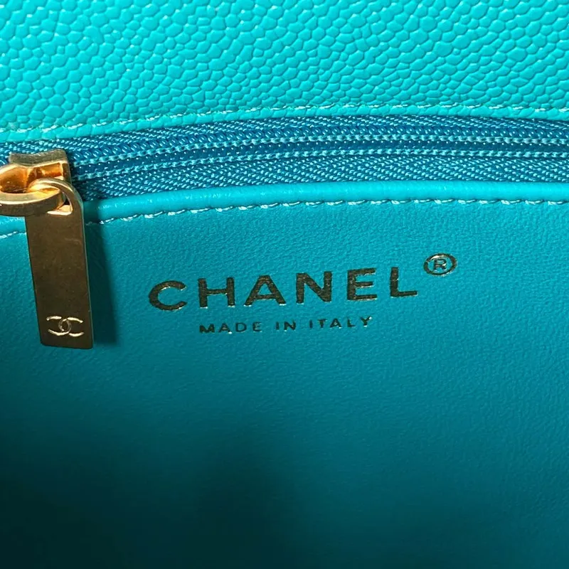 Chanel AS3921 Flap Chain Bag Blue Calfskin Gold