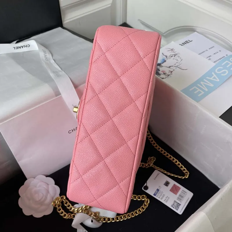 Chanel AS3921 Flap Chain Bag Pink Calfskin Gold