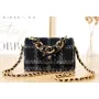 Chanel AS3611 Small Flap Bag Wool Tweed & Gold Tone Metal Black