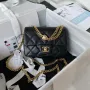Chanel AS3828 Mini Flap Chain Bag Black Calfskin Gold