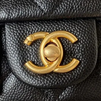 Chanel AS3828 Mini Flap Chain Bag Black Calfskin Gold