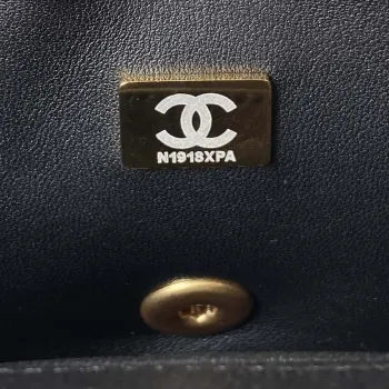 Chanel AS3828 Mini Flap Chain Bag Black Calfskin Gold