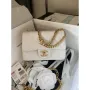 Chanel AS3828 Mini Flap Chain Bag White Calfskin Gold