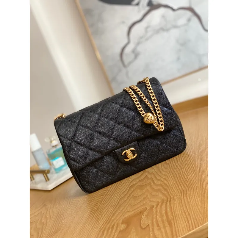 Chanel AS3921 Flap Chain Bag Calfskin Gold