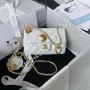 Chanel AS3456 Mini Flap Bag Lambskin & Gold Tone Metal White