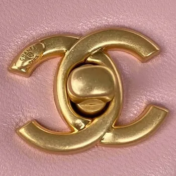 Chanel AS3456 Mini Flap Bag Lambskin & Gold Tone Metal Pink