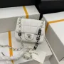 Chanel AS3744  Mini Flap Bag White Lambskin Resin & Gold Tone Metal White