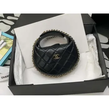 Chanel AP3095 Pouch Lambskin & Gold Tone Metal Black
