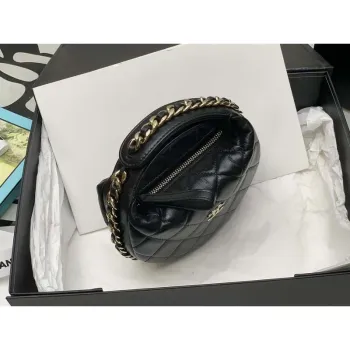 Chanel AP3095 Pouch Lambskin & Gold Tone Metal Black