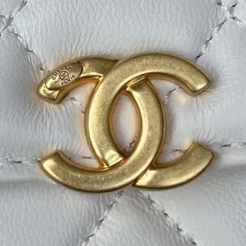 Chanel AP2946 Phone Holder Clutch with Chain Lambskin White