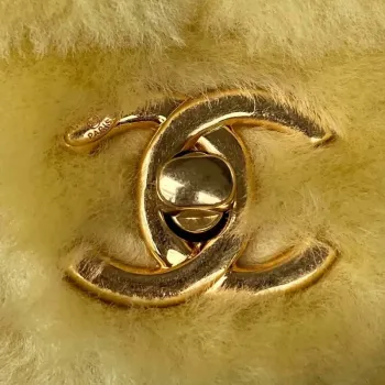 Chanel AS3499 Flap Bag Shearling Yellow
