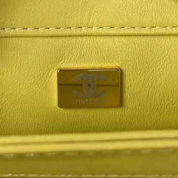 Chanel AS3499 Flap Bag Shearling Yellow