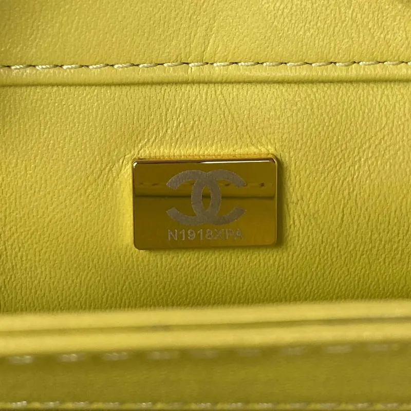 Chanel AS3499 Flap Bag Shearling Yellow