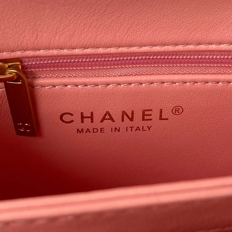 Chanel AS3499 Flap Bag Shearling Pink