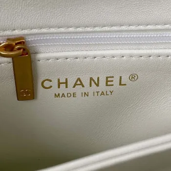 Chanel AS3499 Flap Bag Shearling White