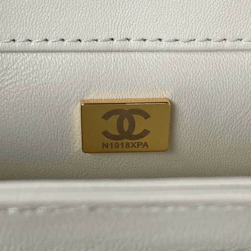 Chanel AS3499 Flap Bag Shearling White