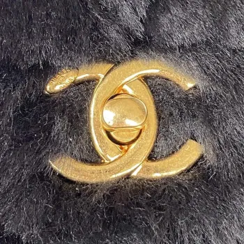 Chanel AS3499 Flap Bag Shearling Black