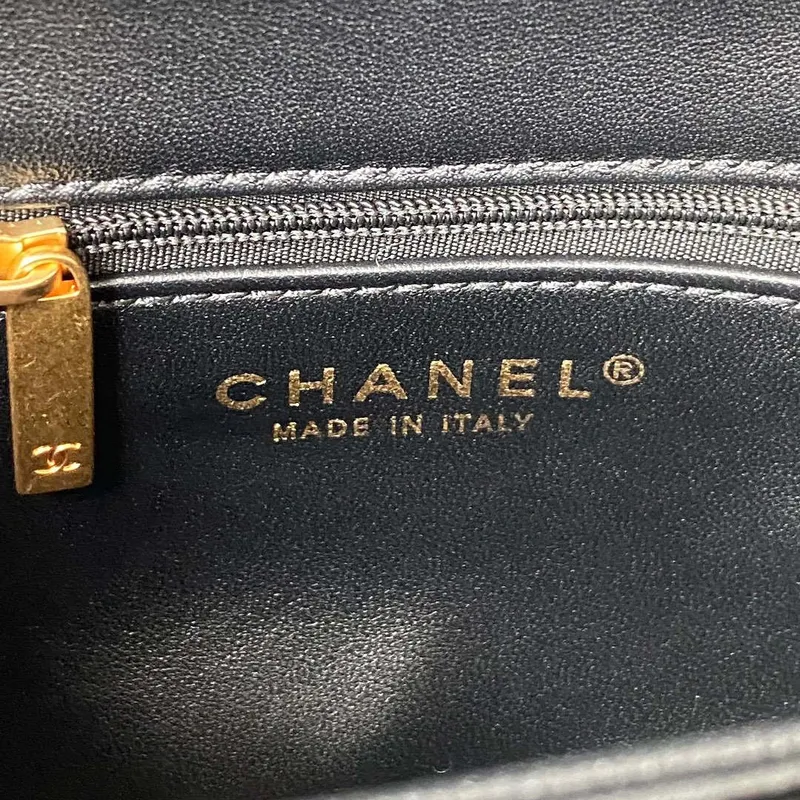 Chanel AS3499 Flap Bag Shearling Black