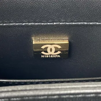 Chanel AS3499 Flap Bag Shearling Black
