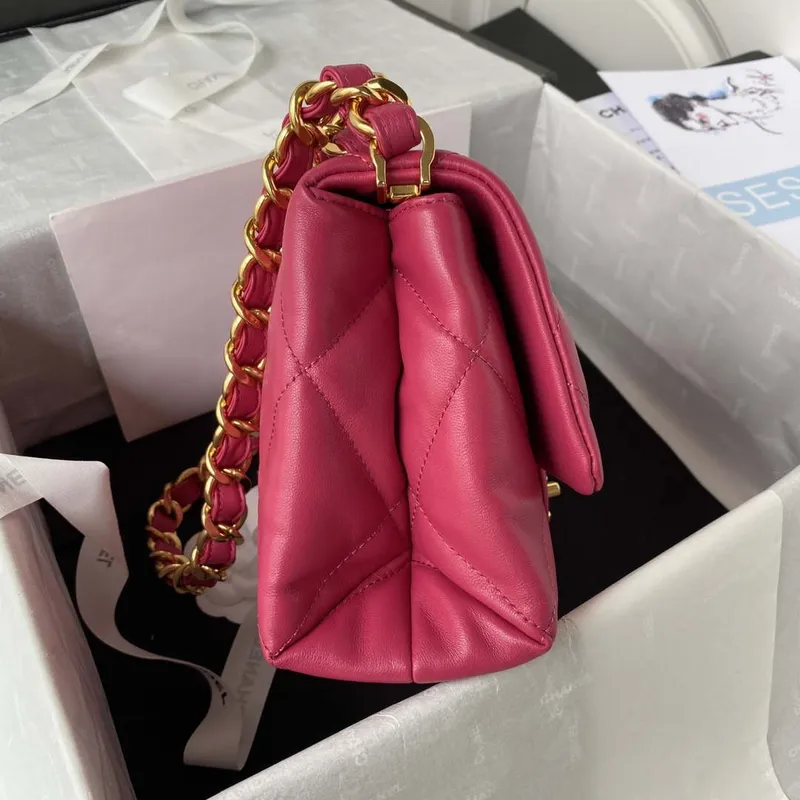 Chanel AS3499 Flap Bag Lambskin Rose Red